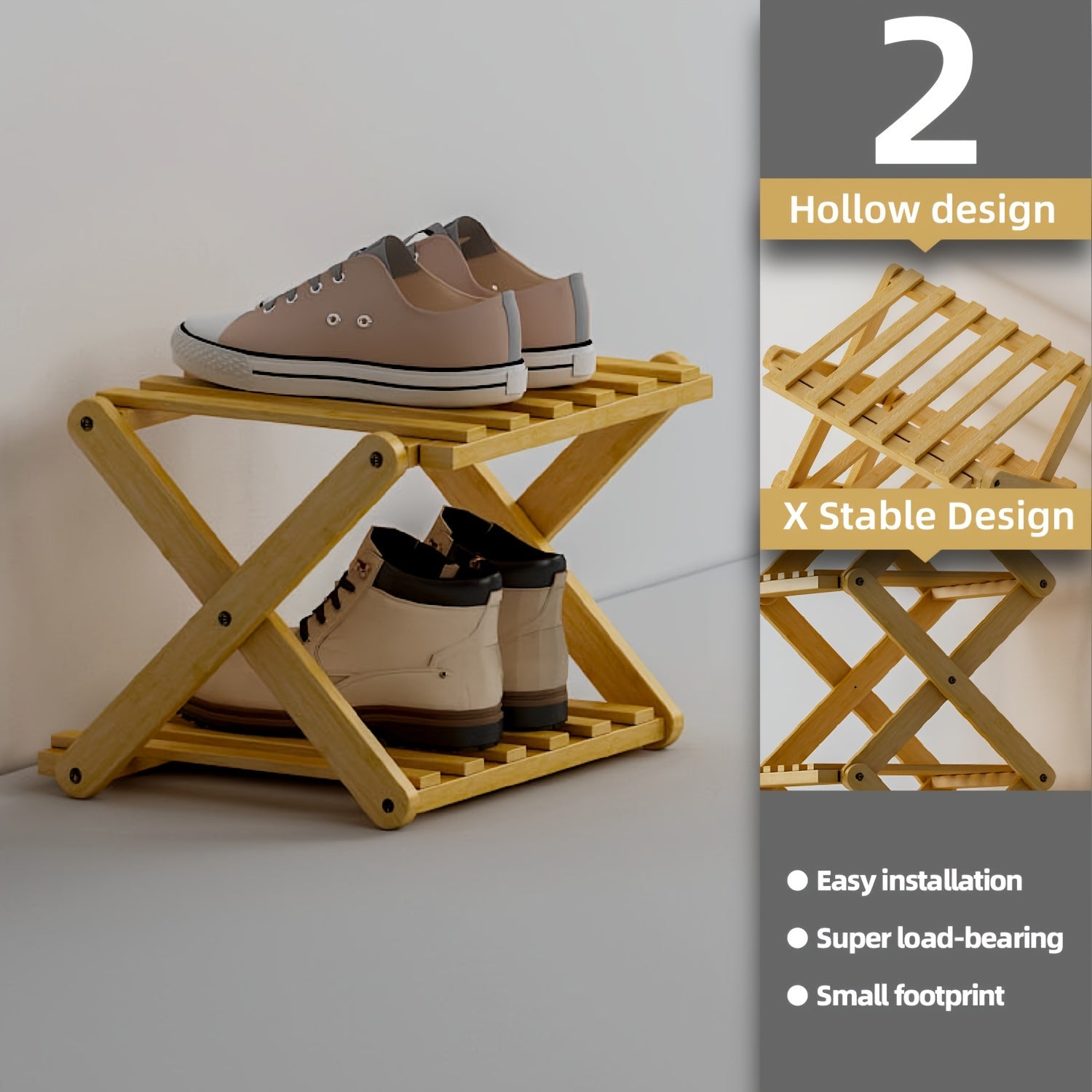 No-Install Breathable Shoe Rack