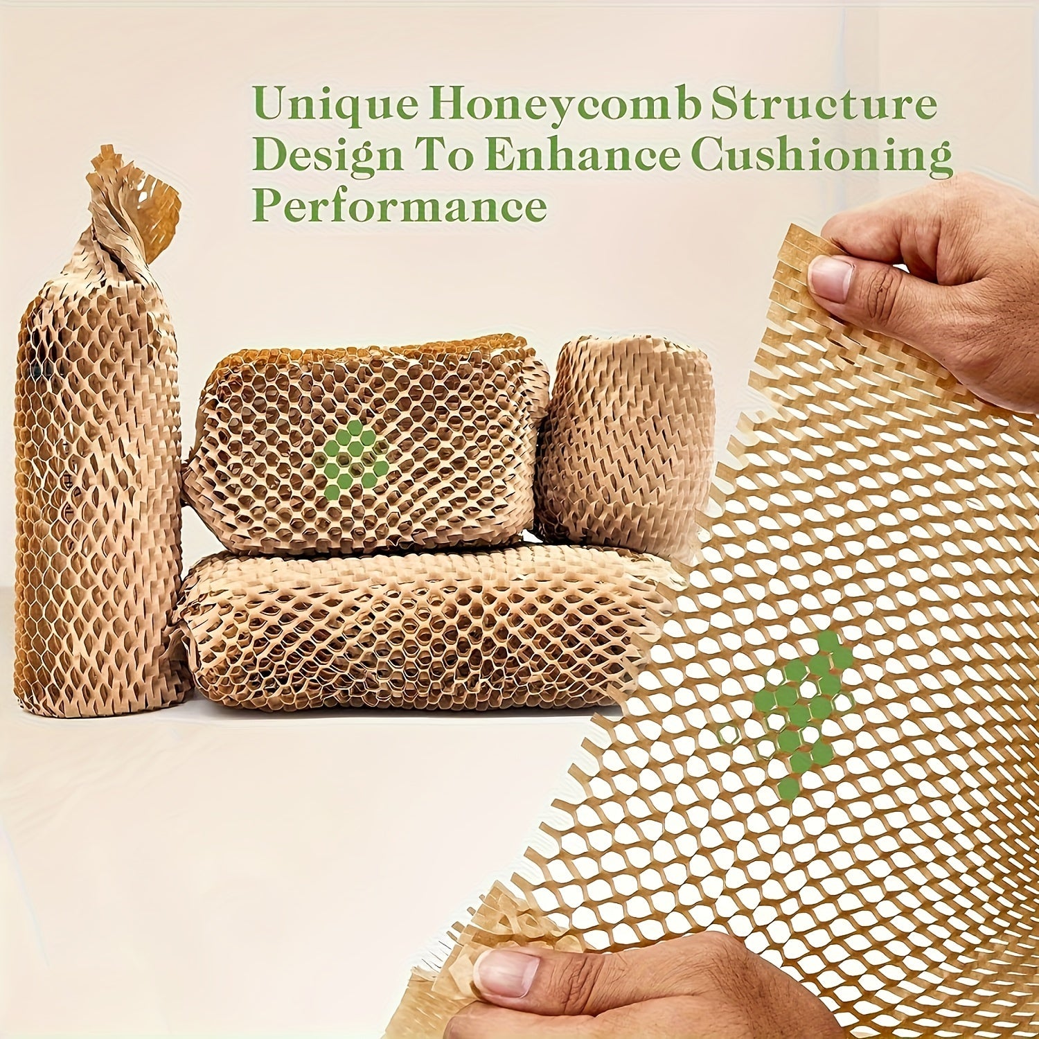 Honeycomb Packing Paper Roll with Fragile Stickers