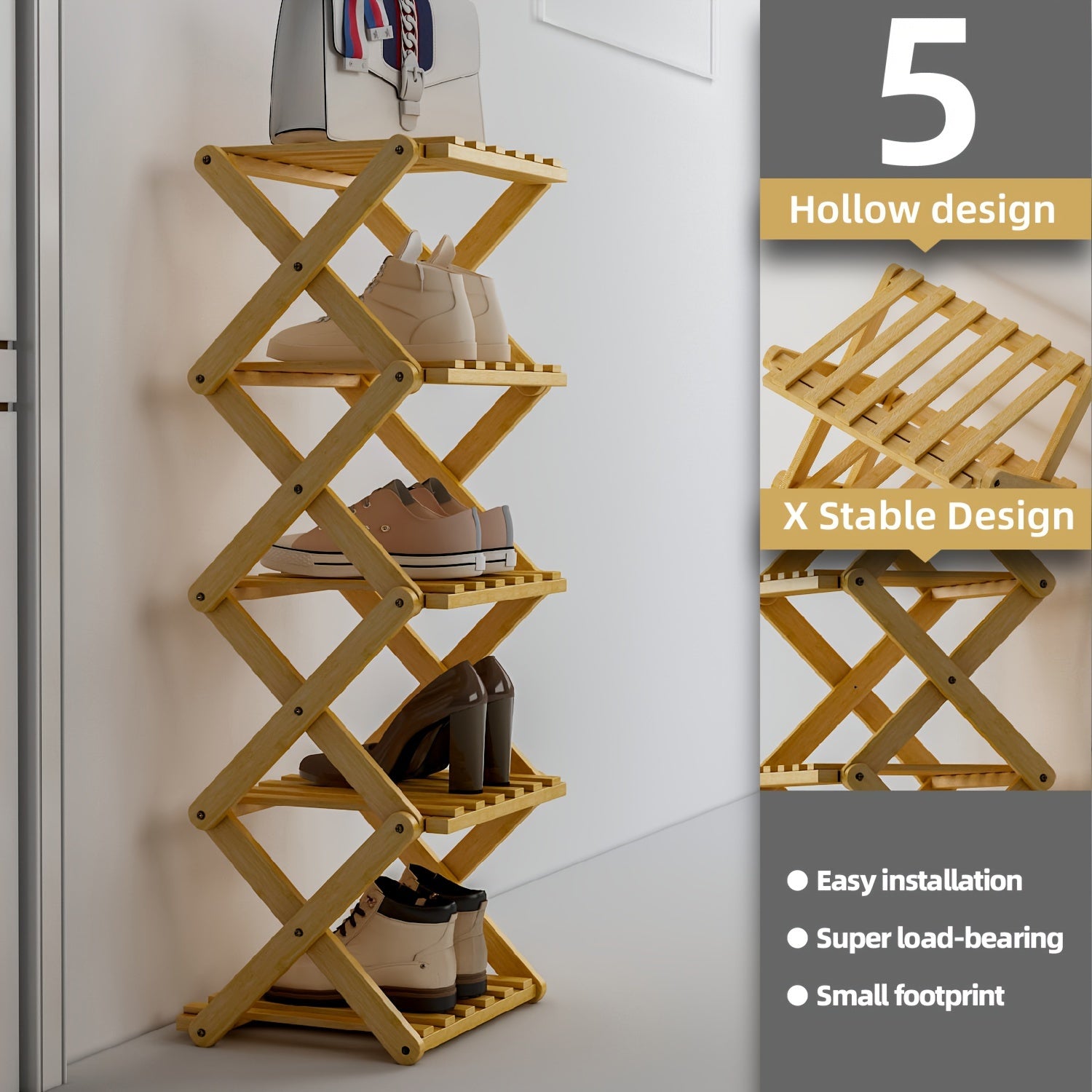 No-Install Breathable Shoe Rack