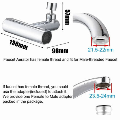 AquaFlex 4-in-1 Kitchen Faucet – Universal Swivel with 360° Rotation