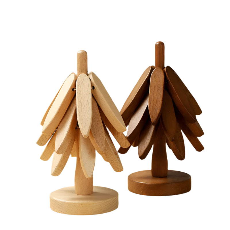 Tree Design Wooden Trivet Set