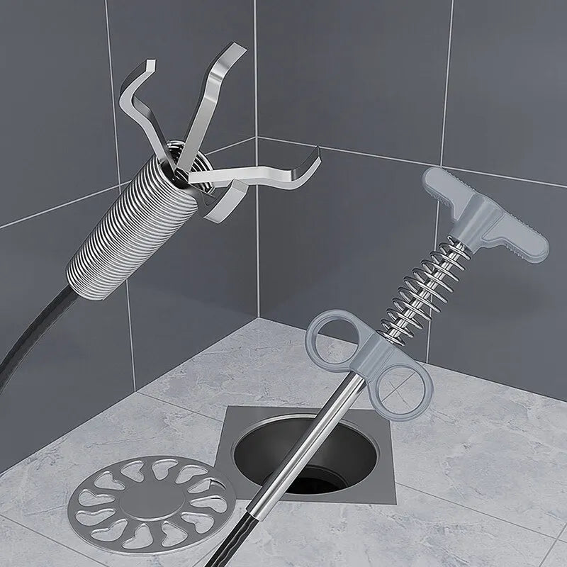 DrainMaster 160CM Sewer Snake — Spring Pipe Dredging Tool