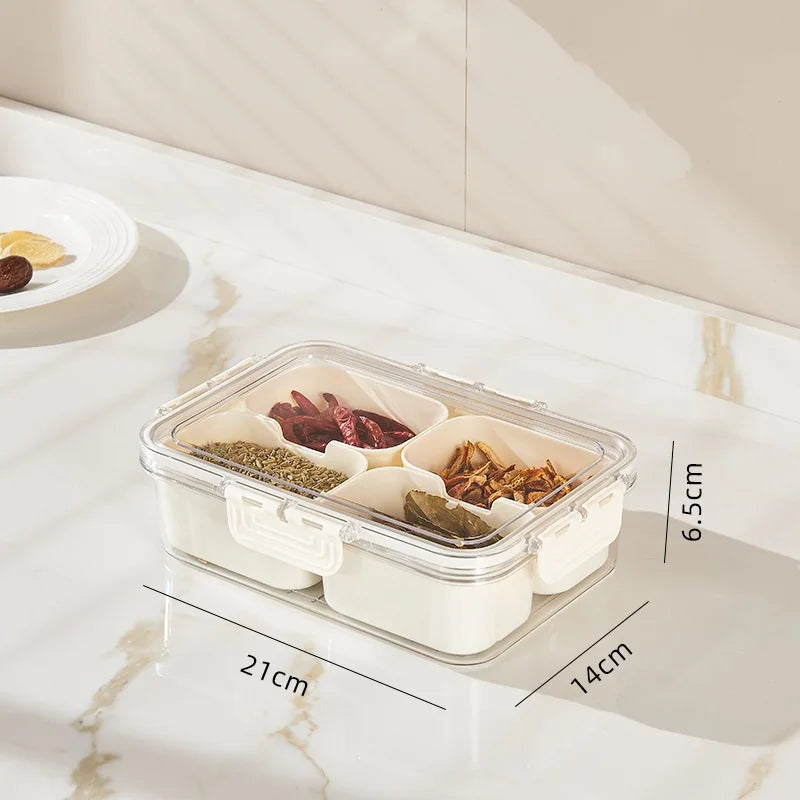 SnackMaster 8-Grid Serving Tray — Portable Food Storage &amp; Seasoning Separator Box