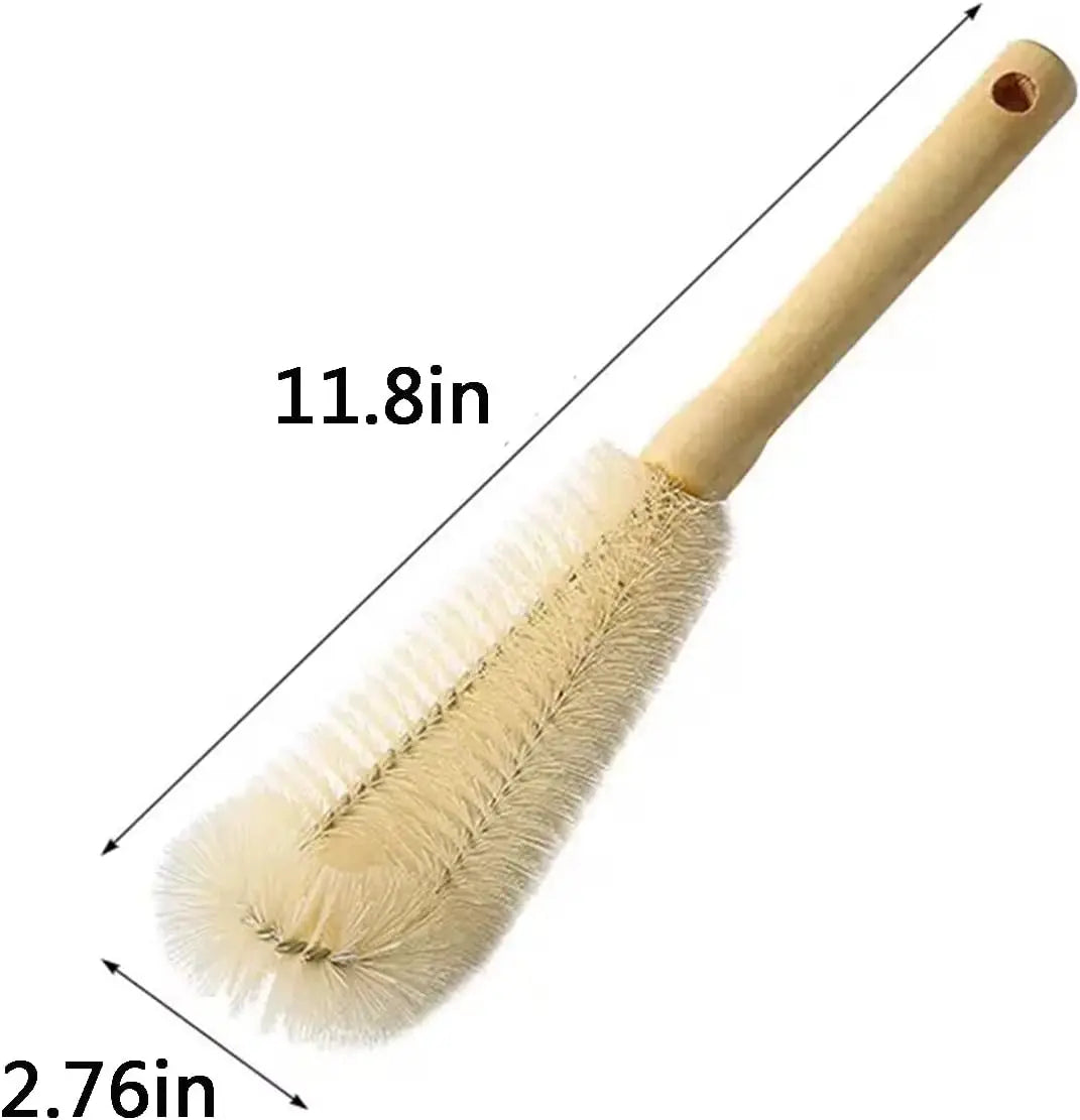 PureBrush Natural Bottle Cleaner — Long Wooden Handle &amp; Natural Bristles for Bottles, Cups &amp; Jugs