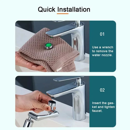 SpinFlow 1080° Universal Faucet Sprayer – Rotating Aerator Extender