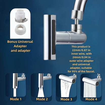 AquaFlex 4-in-1 Kitchen Faucet – Universal Swivel with 360° Rotation