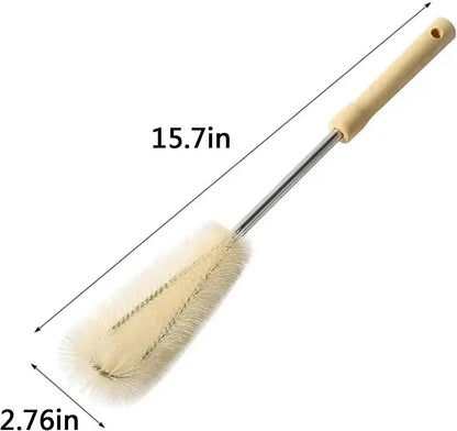 PureBrush Natural Bottle Cleaner — Long Wooden Handle &amp; Natural Bristles for Bottles, Cups &amp; Jugs