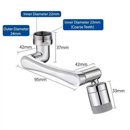 SpinFlow 1080° Universal Faucet Sprayer – Rotating Aerator Extender