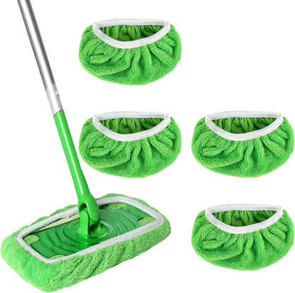 GreenClean Reusable Microfiber Mop Pads — Wet &amp; Dry Sweeper Cloths for Flooring &amp; Furniture