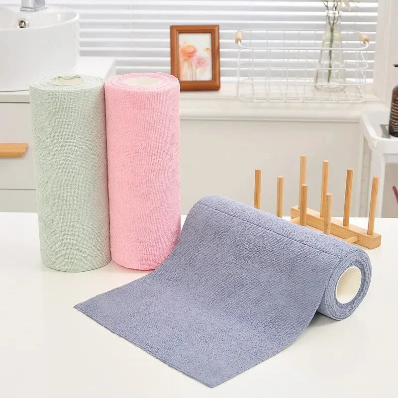 EcoWipe Reusable Microfiber Towel Roll — Washable Dish Rags &amp; Paper Towel Replacement (20 Sheets)