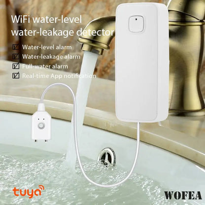 AquaGuard Tuya WiFi Smart Water Leak Sensor — 80dB Alarm &amp; Remote Monitoring