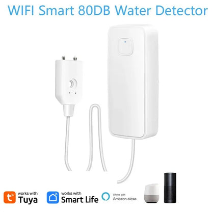 AquaGuard Tuya WiFi Smart Water Leak Sensor — 80dB Alarm &amp; Remote Monitoring