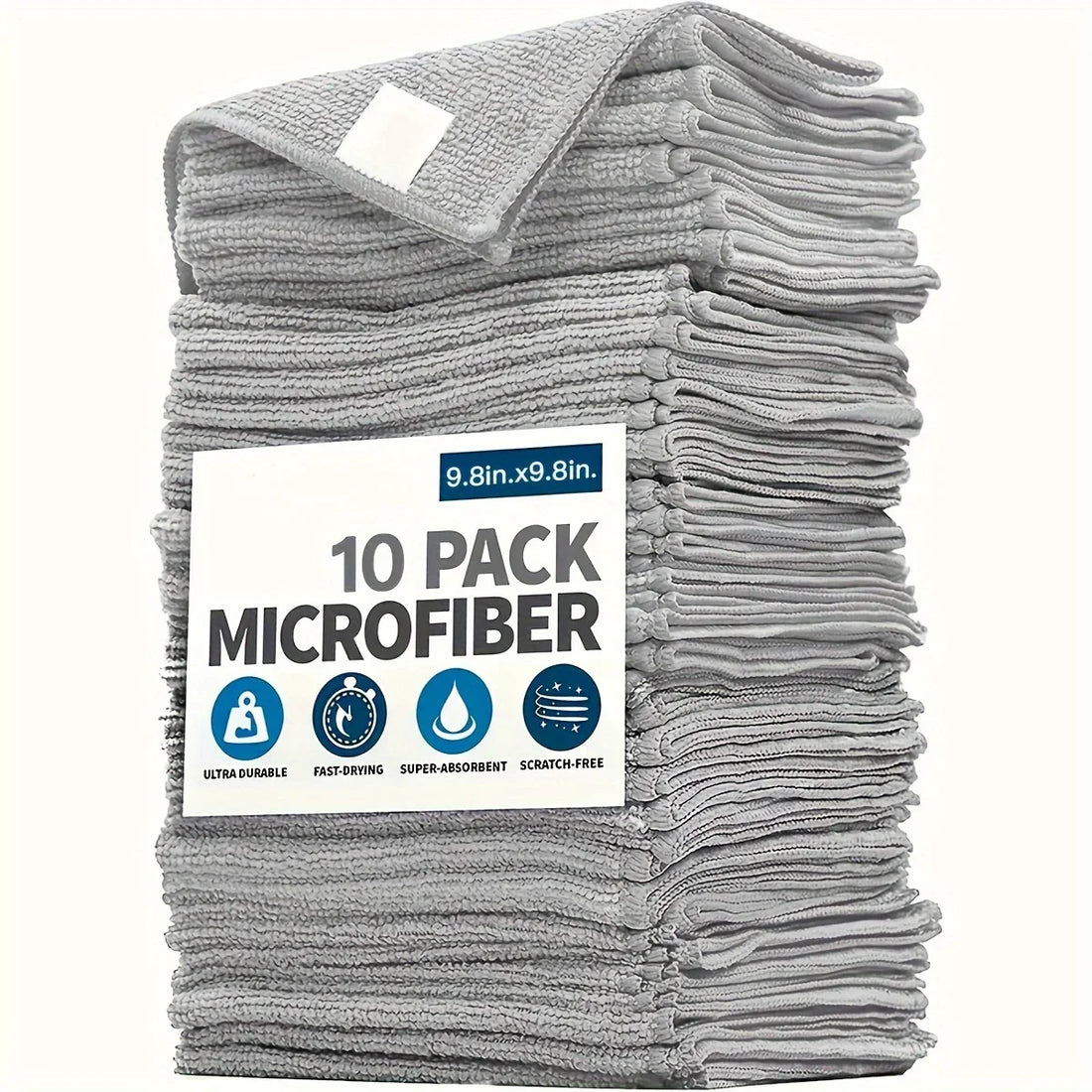 UltraSoft Microfiber Kitchen Towels — Absorbent & Stain-Removing Cleaning Cloth Set (5/10/20 PCS)