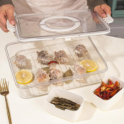 SnackMaster 8-Grid Serving Tray — Portable Food Storage &amp; Seasoning Separator Box