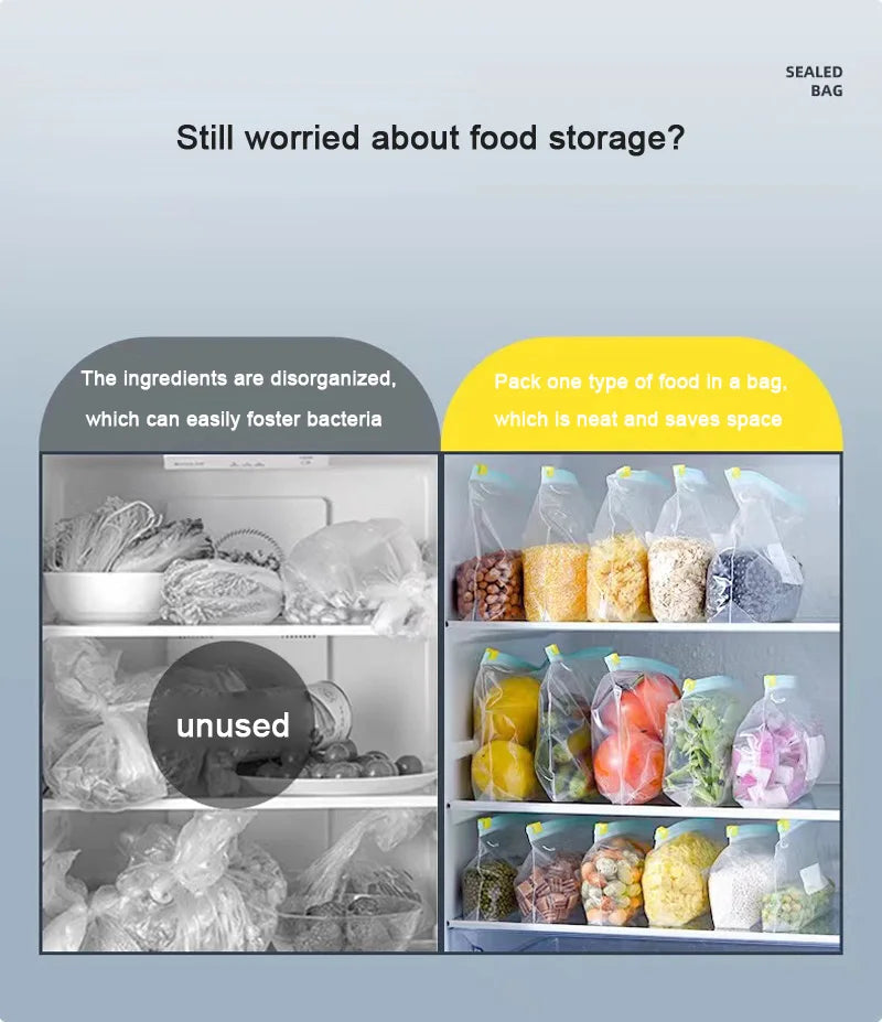 FreshSeal Reusable Food Storage Bags — BPA-Free, Leak-Proof Ziplock Freezer Bags