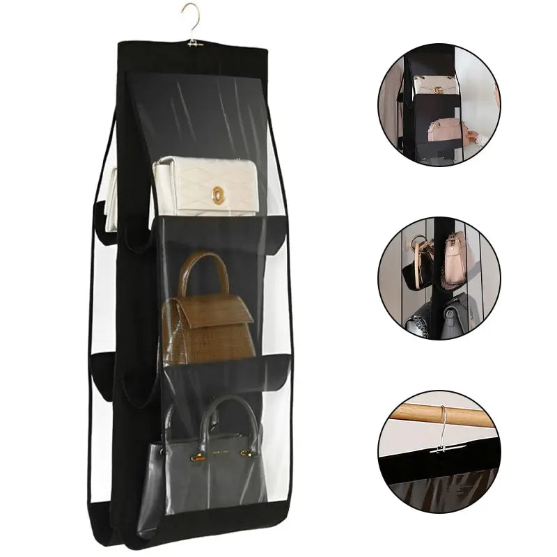 Elegance Keeper: Foldable 6-Pocket Handbag Organizer