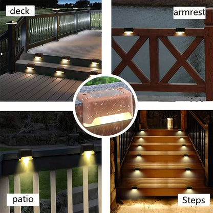 StepGlow Solar Stair Lights — 4-Pack Waterproof LED Lights for Outdoor Steps &amp; Borders