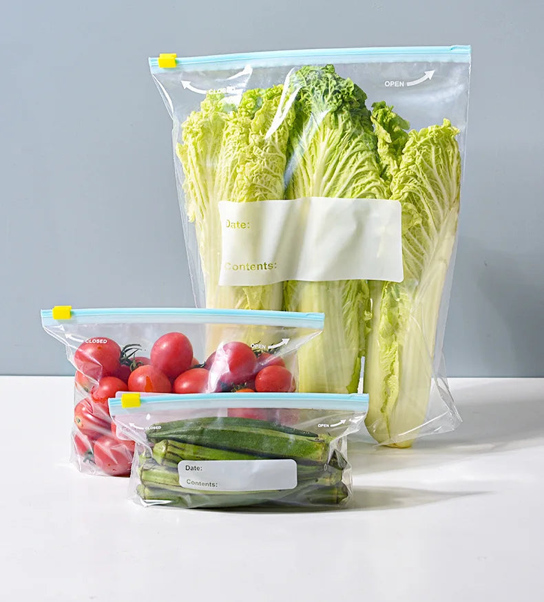 FreshSeal Reusable Food Storage Bags — BPA-Free, Leak-Proof Ziplock Freezer Bags