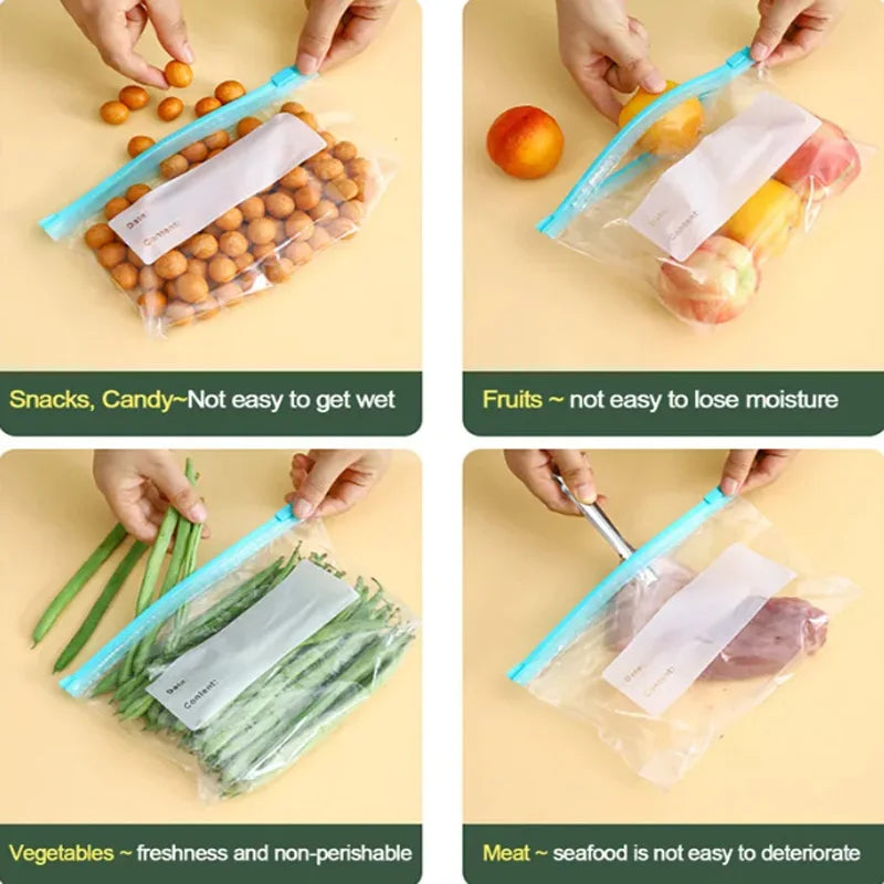 FreshSeal Reusable Food Storage Bags — BPA-Free, Leak-Proof Ziplock Freezer Bags