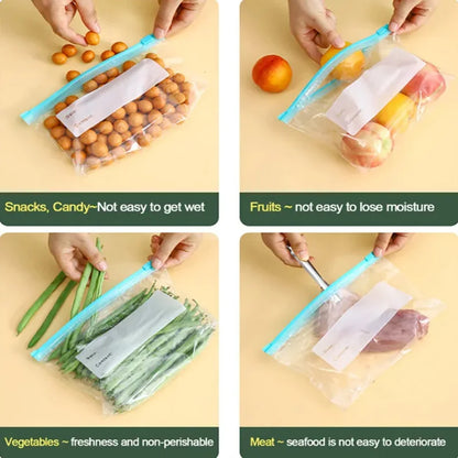 FreshSeal Reusable Food Storage Bags — BPA-Free, Leak-Proof Ziplock Freezer Bags