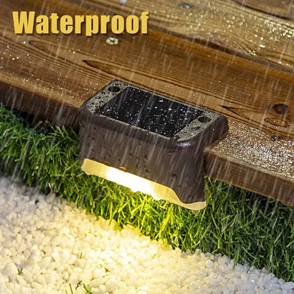 StepGlow Solar Stair Lights — 4-Pack Waterproof LED Lights for Outdoor Steps &amp; Borders