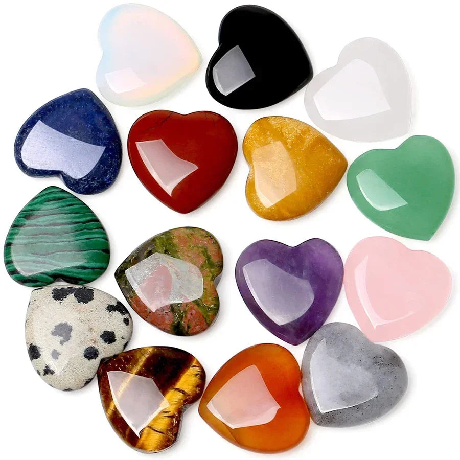 Heart Shape Natural Crystal Healing Stones