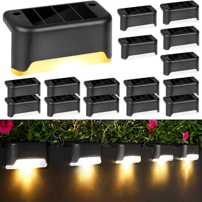StepGlow Solar Stair Lights — 4-Pack Waterproof LED Lights for Outdoor Steps &amp; Borders