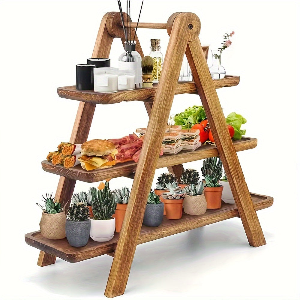 Multi-Tier Wooden Display Stand